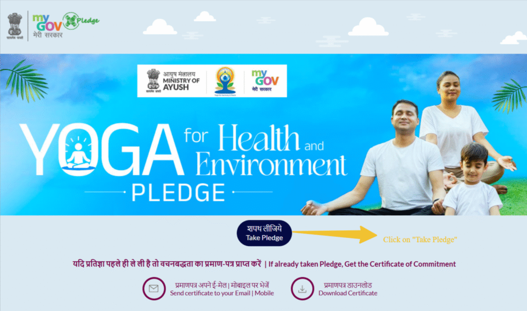 Yoga Day - Click on Pledge 